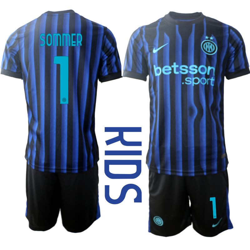Youth 2025-2026 Club Inter Milan CF home Black #1 Soccer Jersey->customized soccer jersey->Custom Jersey